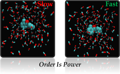 Ordered solvent and ionic liquids